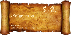 Végh Nina névjegykártya